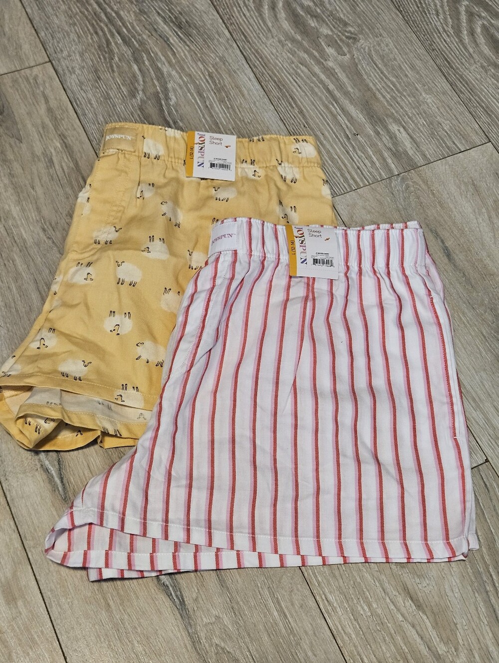Joyspun Women's Large (12-14) Sleep Shorts Lot of 2 Striped Sheep NWT